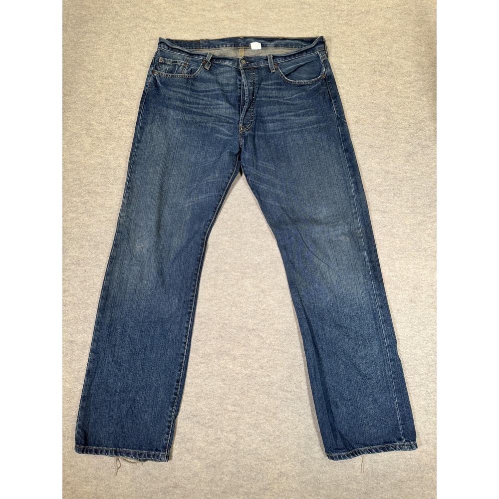 Levis 501 Jeans Mens 38x34 Medium Wash Blue Denim Straight Leg Button Fly Cotton